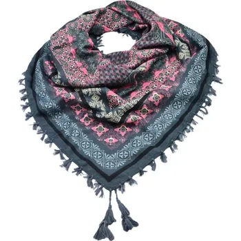 Šála Maxi šátek - šedo-růžový se vzorem