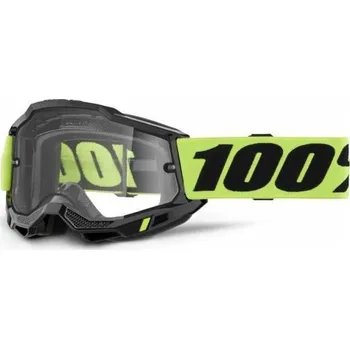 Motocyklové brýle ACCURI 2, 100% Enduro Moto brýle žluté, čiré Dual plexi