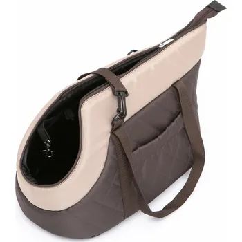 Taška pro psa a kočku Přepravní taška látková Doggy béžová M 25 cm x 27 cm x 43 cm