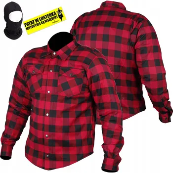 Moto bunda MOTOCYKLOVÁ KOŠILE s KEVLAREM červená red black (Červeno-černá)