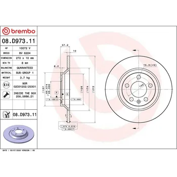 Brzdový kotouč Brzdový kotouč BREMBO 08.D973.11
