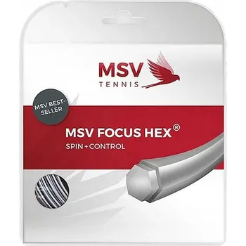 Struna na výplet tenisové rakety Tenisový výplet MSV Focus Hex 1,18 mm / 12 m stříbrný