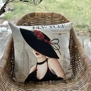 Dekorativní polštářek BYTEMA Gobelínový povlak na polštář LADY NEW YORK 45 x 45 cm