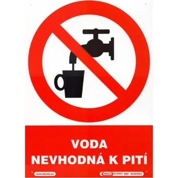 Voda nevhodná k pití 210x297mm - plast