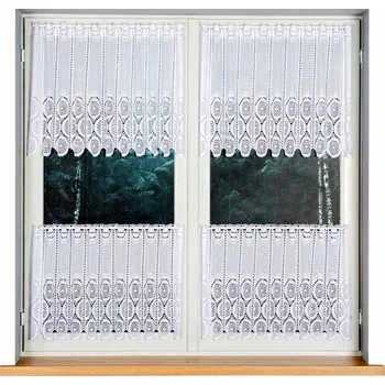 Záclona vzor 018535 vitrážová záclona, výška 60 cm, barva bílá (na metry)