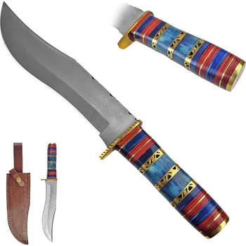 Bojový nůž PAK Pevný nůž "HURON" s koženým pouzdrem