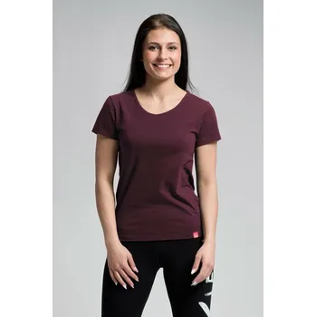 CityZen bavlněné triko dámské BREDA vínové XS/34 klasické s elastanem