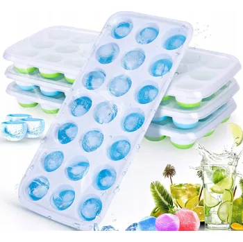 Tvořítko na led SILIKONOVÁ FORMA NA LEDOVÉ KOSTKY S VÍKEM