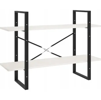 Knihovna Borovicový regál, 2 police, bílý, 100x30x70 cm