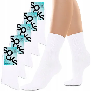 Dámské ponožky DÁMSKÉ BEZTLAKOVÉ PONOŽKY BAVLNA BÍLÉ 41-43