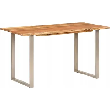 Jídelní stůl Jídelní stůl z akáciového dřeva 140x70x76 cm, stříbrný