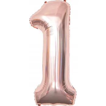 Balónek Fóliový balónek ROSE GOLD ČÍSLICE 1 s heliem, dekorace, 100 cm