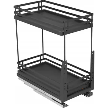 Cargo koš mini deluxe spodní 2p grafit do skříňky 300 mm s tlumením dovírání Amix