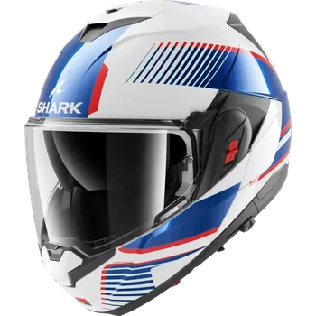 Helma na motorku Překlápěcí helma Shark Oxo Sikter (bílá, modrá, červená), vel. 2XL