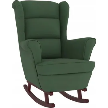 Křeslo Houpací křeslo sametové tmavě zelené 74x90x102 cm