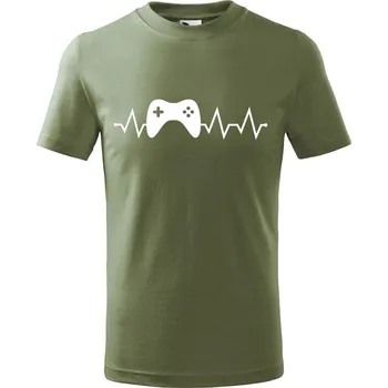 Dětská móda DOBRÝ TRIKO Dětské tričko Tep gaming Velikost: 122/6 let, Barva: Khaki