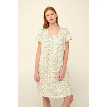 Dámské noční prádlo Vamp Bavlněná letní noční košile s volánky na knoflíky 22232