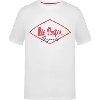 Pánské tričko Lee Cooper tričko bílé N.1 Barva: Bílá, Velikost: 3XL