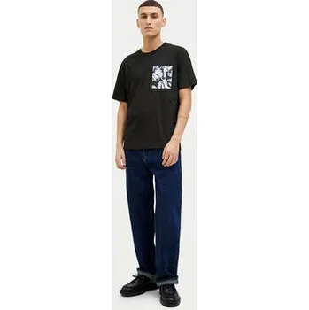 Pánské tričko Jack & Jones T-Shirt Split 12272995 Černá Regular Fit XXL