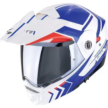 Motodoplněk Modulární helma SCORPION ADX-2 LEWIS White / Blue / Red - S