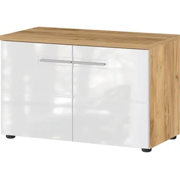 Botník Bílý přírodní botník v dekoru dubu s lavicí Aledo – Germania ID_1543438