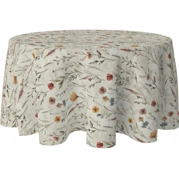 ubrus KULATÝ UBRUS NA DEKORATIVNÍ STŮL 140 CM, ODOLNÝ PROTI SKVRNÁM, VZOR 393