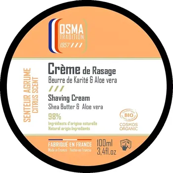 Osma Shaving Cream Organic Citrus 100 ml - Krém na holení se svěží vůní citrusu