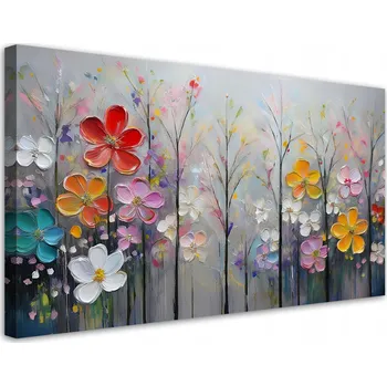 Obraz Obraz na plátně, Květiny Stromy Barevné Příroda 80x40