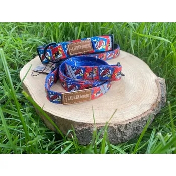 Obojek pro psa Lauren Design Obojek Oliv COLOR comic book Velikost: S (25-33cm/2cm)