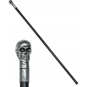 Hůl černá s lebkou lebka Halloween 105 cm