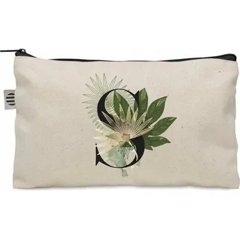 Kosmetická taška KOSMETICKÁ TAŠTIČKA béžová s iniciálami jména a PÍSMENEM S (Sylvie, Sandra) KO_144