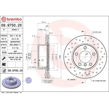 Brzdový kotouč Brzdový kotouč BREMBO 09.9750.2X