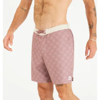 Pánské plavky DECATHLON Pánské surfařské kraťasy 100 Long 18" Palmer S FIALOVÁ|RŮŽOVÁ