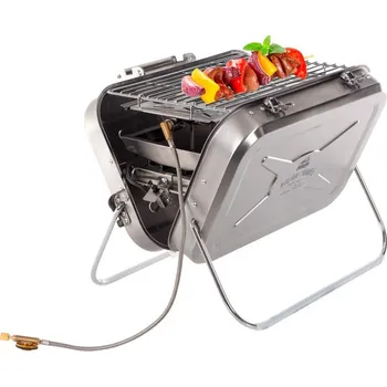 Zahradní gril Kufříkový plynový gril z nerezové oceli HOLIDAY TRAVEL