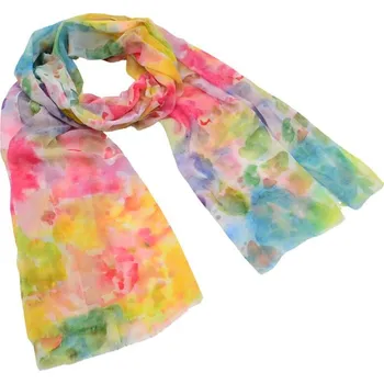 Šála Šála klasická - žlutá s akvarelovým potiskem