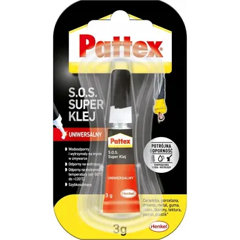 Průmyslové lepidlo SILNÉ UNIVERZÁLNÍ SEKUNDOVÉ LEPIDLO PATTEX S.O.S. EXPRESNÍ RYCHLESCHNOUCÍ 3g