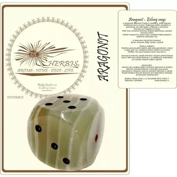Ex Herbis AHDL Hrací kostka Aragonit - zelený onyx 2 cm