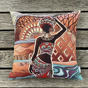 Dekorativní polštářek BYTEMA Gobelínový povlak na polštář AFRIKA 3 45 x 45 cm
