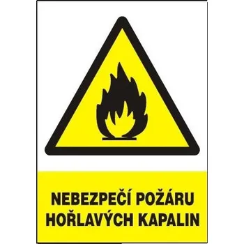 Nebezpečí požáru hořlavých kapalin 210x297 mm - plast