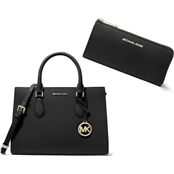 Módní doplněk Set Michael Kors - Kabelka Michael Kors Sheila a peněženka MK černá + doprava zdarma