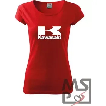 Dámské triko s motivem Kawasaki L červené