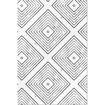 Koberec Moderní vinylový Koberec do bytu, pravidelné čtverce, boho vzor, 150x225 cm