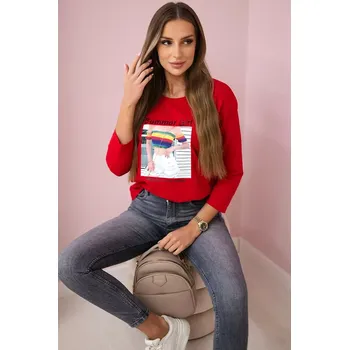 Dámská halenka Halenka s potiskem Summer Girl červená Kesi červená 3096407