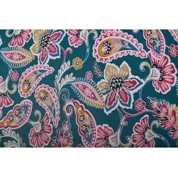 Strečový úplet v petrolejové barvě s potiskem květin PAR2232