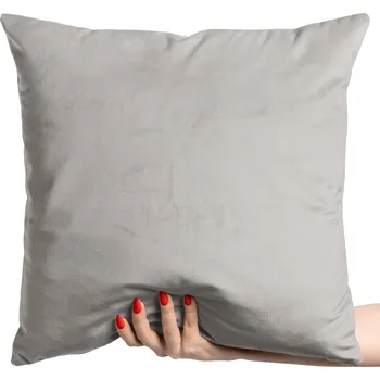 Polštář POVLEČENÍ NA POLŠTÁŘ samet VELUROVÉ 40X40 ŠEDÉ SVĚTLE ŠEDÁ 40cm SOOVI HOME