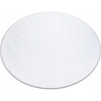 Koberec MĚKKÝ KOBEREC SHAGGY DO OBÝVACÍHO POKOJE LOŽNICE kulatý 100 HLADKÝ bílý #P088