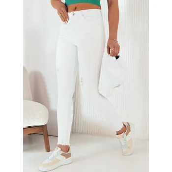 Dámské džíny Bílé vypasované džíny BRENO UY1993 Velikost: 3XL