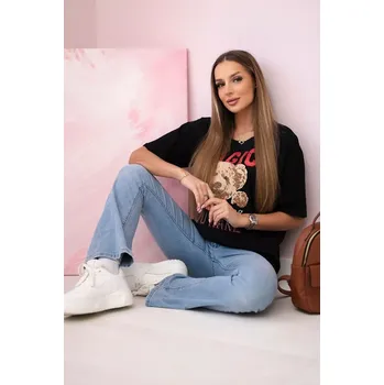 Dámská halenka Halenka s potiskem Magic black Kesi černá 3104323