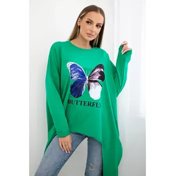 Dámská halenka Halenka s potiskem oversize světle zelená Kesi zelená 3094040