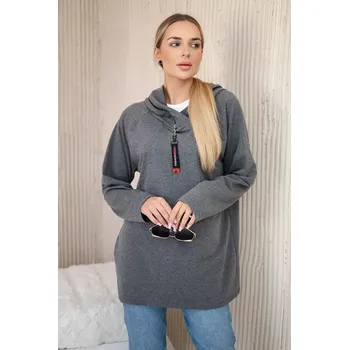 Dámská tunika Tunika se zipem na kapuci Oversize grafit Kesi šedá 3104639